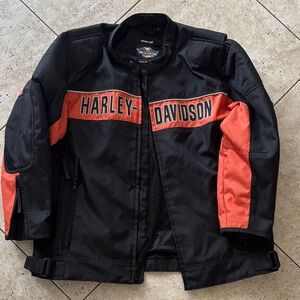 Harley‑Davidson Black and Orange Riding Jacket
